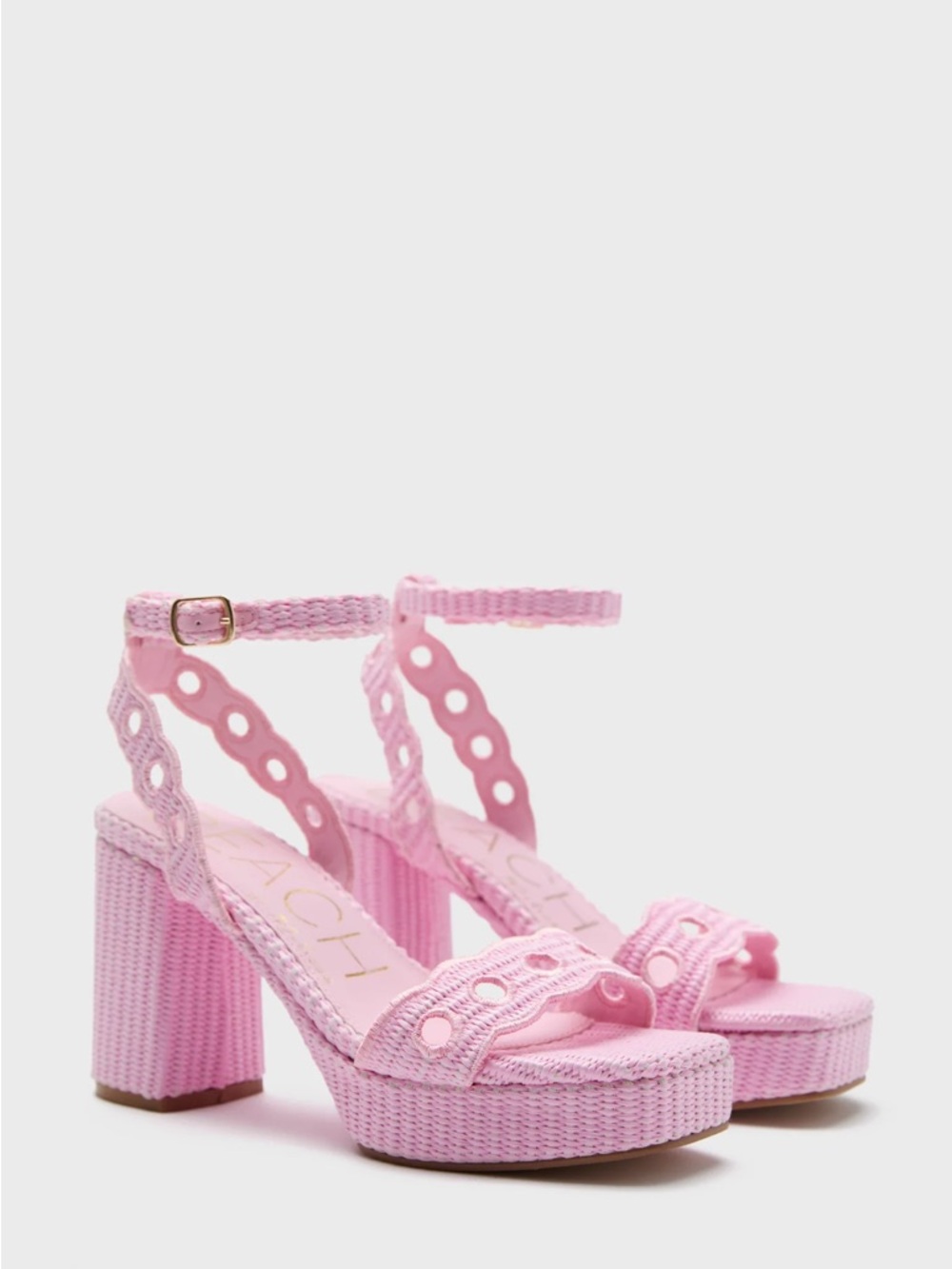 Beach by Matisse Moorea Pink Platform Block Heels with Ankle Strap